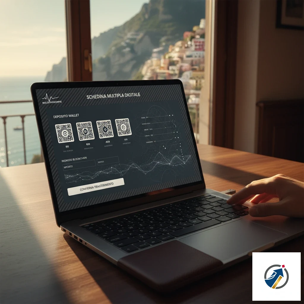 Dettaglio della schedina digitale con riepilogo eventi sportivi, moltiplicatore totale e calcolo del payout.