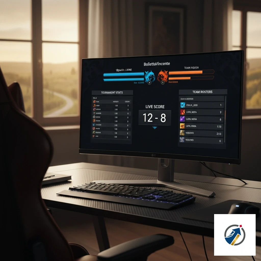 Interfaccia delle quote per tornei di videogiochi competitivi su BollettaVincente