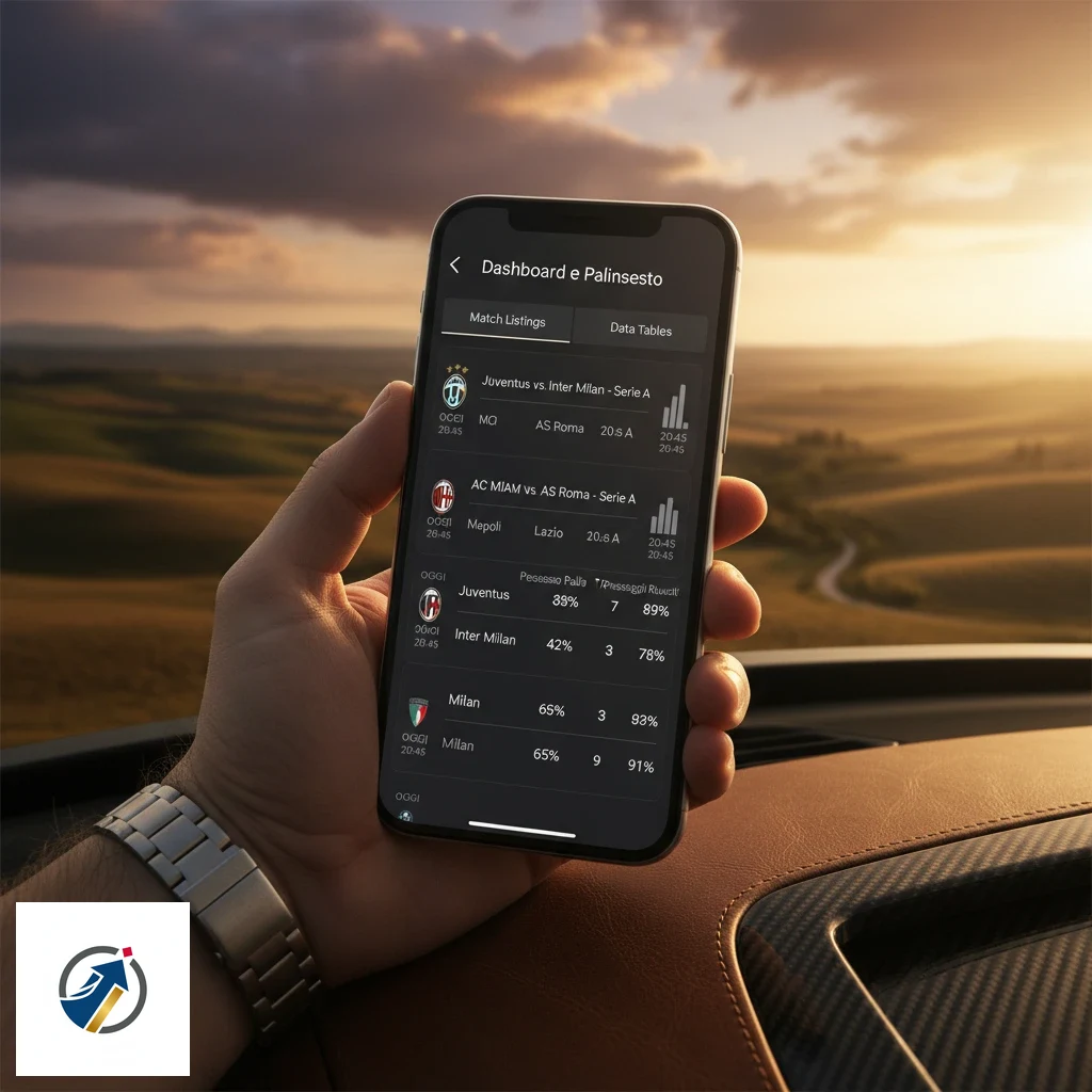 Schermata iniziale dell’applicazione mobile con elenco dei campionati e mercati principali