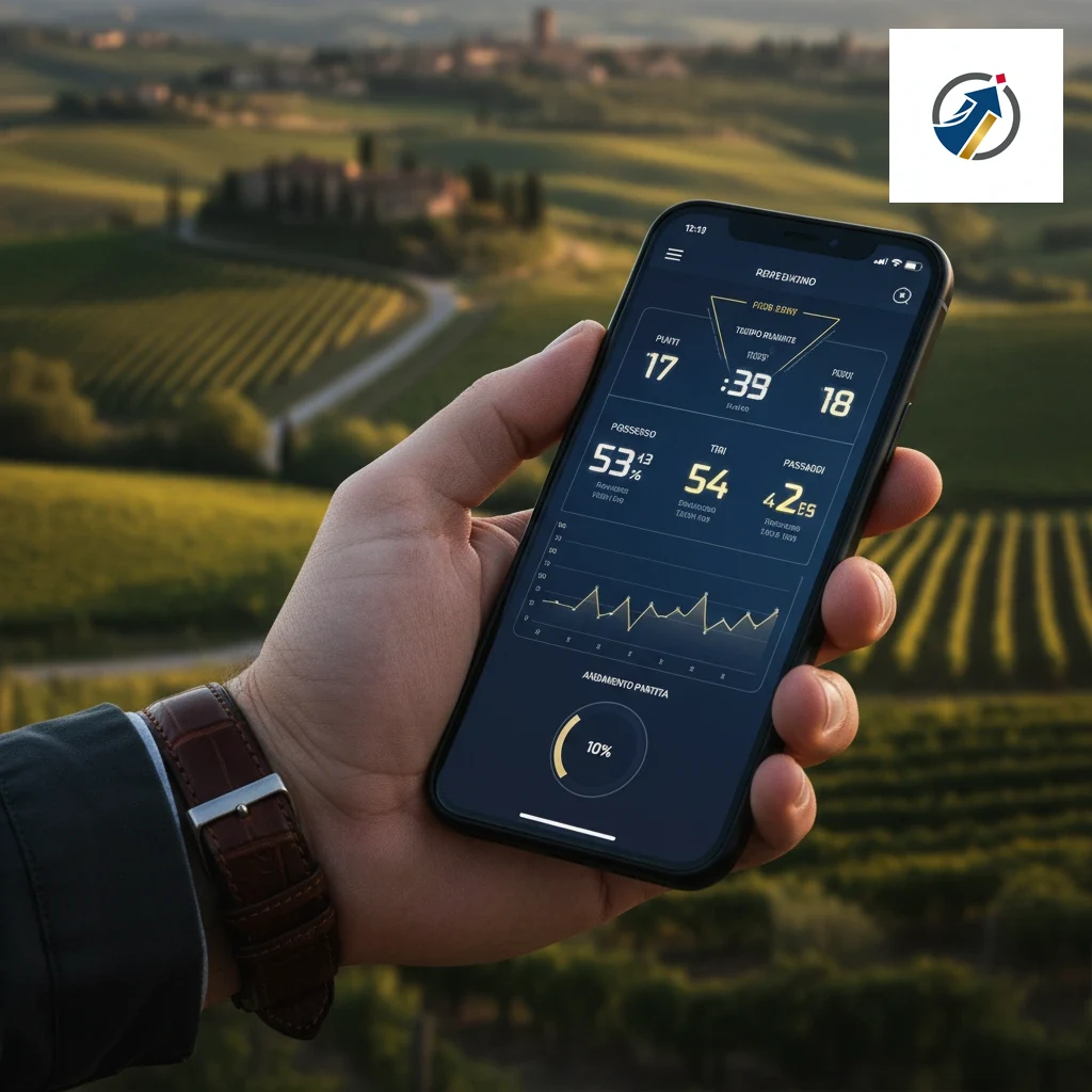 Schermata di selezione eventi e calcolo moltiplicatore sulla schedina mobile