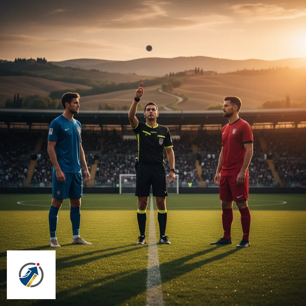 Moneta dell'arbitro per il sorteggio a centrocampo prima del calcio d'inizio