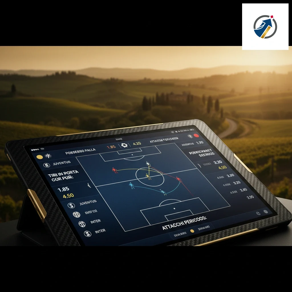 Schermata con quote in tempo reale per partite di calcio di Serie A